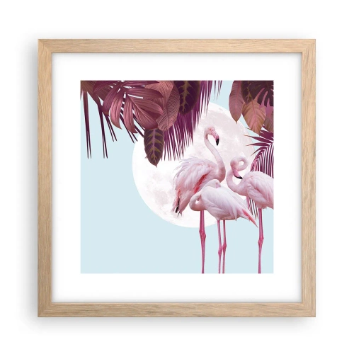 Poster in einem Rahmen aus heller Eiche - Drei Vogelgnaden - 30x30 cm