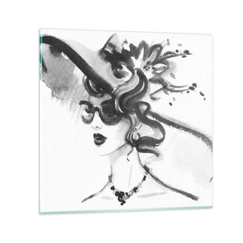 Glasbild - Bild auf glas - Eine Dame mit Charakter - 70x70 cm