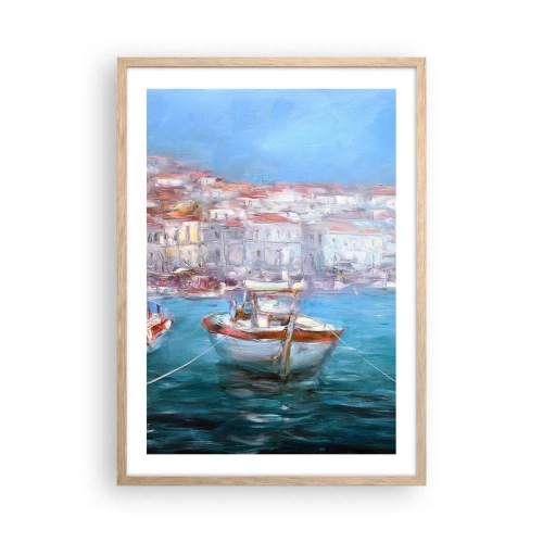 Poster in einem Rahmen aus heller Eiche - Italienische Bucht - 50x70 cm
