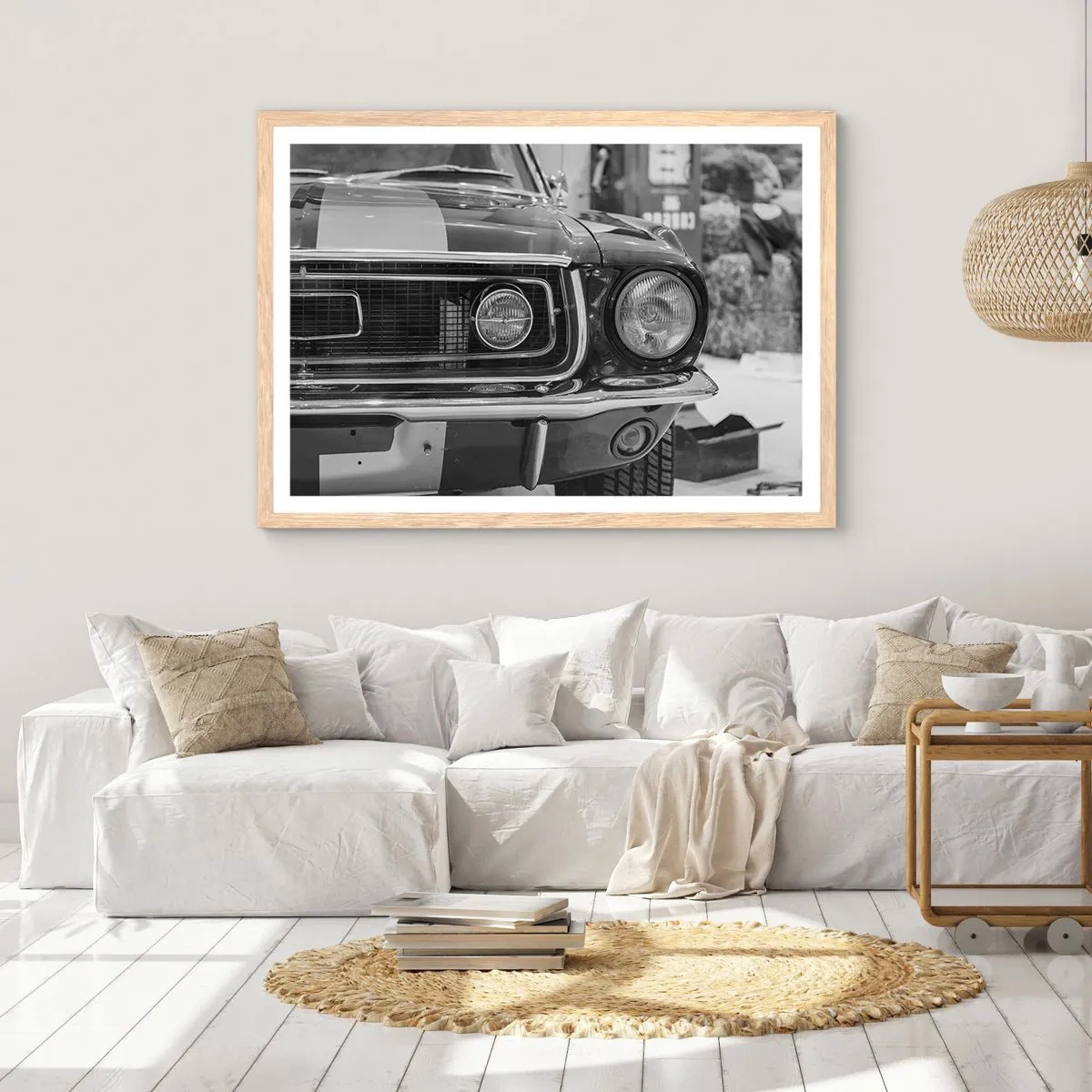 Poster in einem Rahmen aus heller Eiche - Wilder Ritt - 70x50 cm