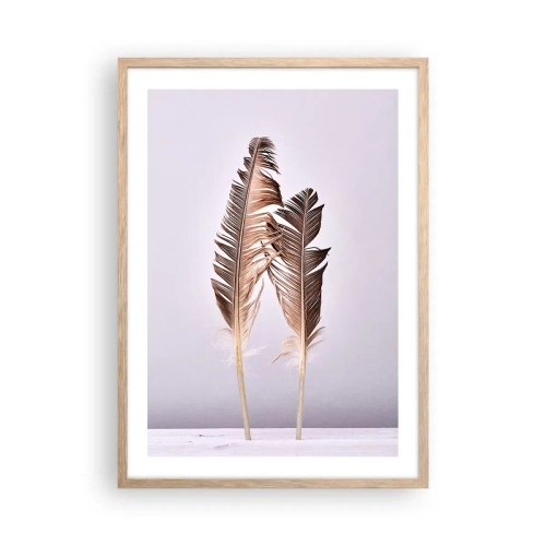 Poster in einem Rahmen aus heller Eiche - Gegen das Nichts - 50x70 cm