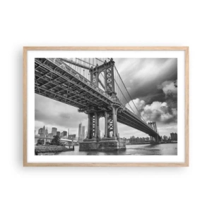 Poster in einem Rahmen aus heller Eiche - Ins Herz der Stadt - 70x50 cm