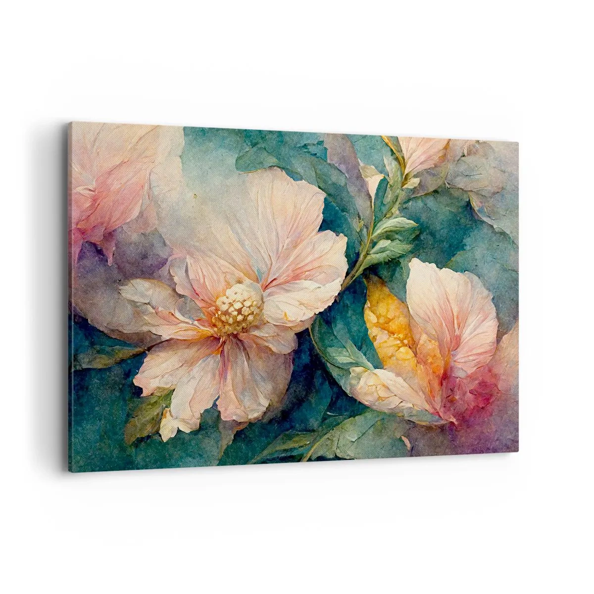 Bild auf Leinwand - Leinwandbild - Zarte Blüten in Pastellfarben - 120x80cm - Pure Subtilität - Moderne Wanddekoration für Wohnzimmer und Schlafzimmer ARTTOR
