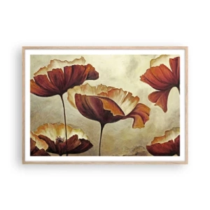 Poster in einem Rahmen aus heller Eiche - Weideland - 100x70 cm