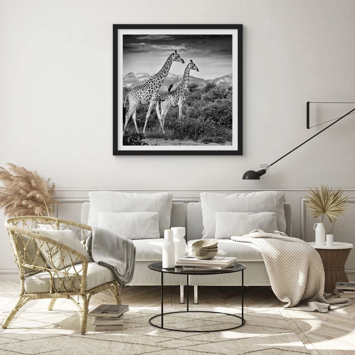 Poster in einem schwarzem Rahmen - Hohe Sphären in Afrika - 30x30 cm