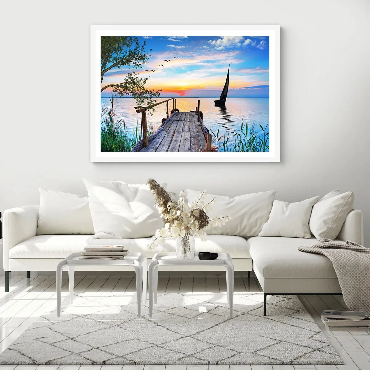 Poster in einem weißen Rahmen - Guten Abend - 50x40 cm