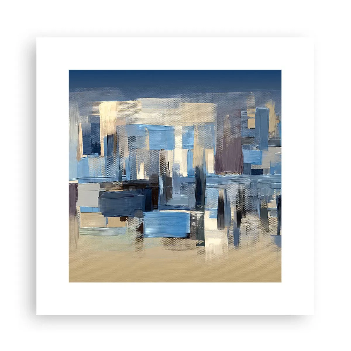 Poster - Blaue Konstruktion - 30x30 cm