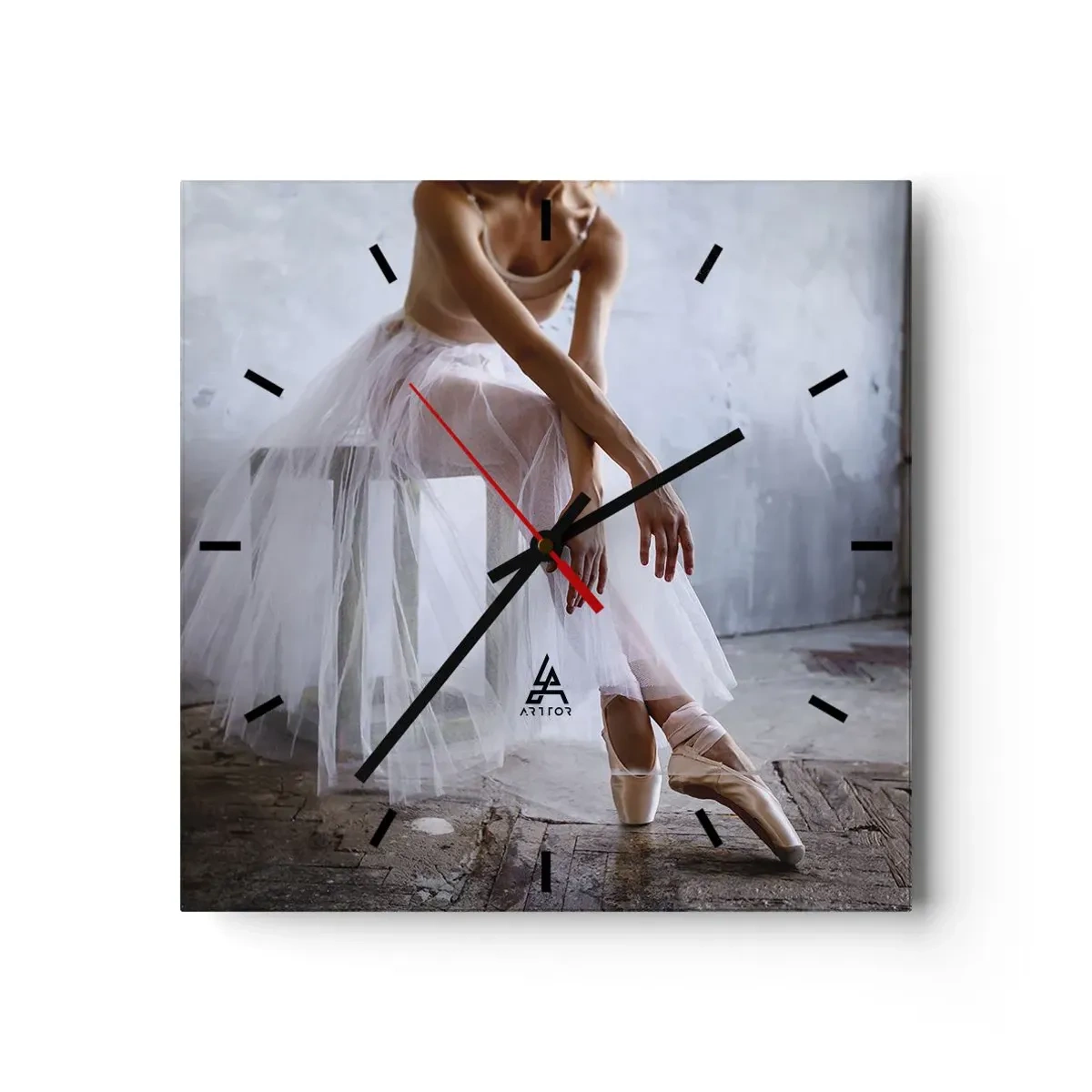Wanduhr - Glasuhr - Bevor die Rampe leuchtet - 40x40 cm