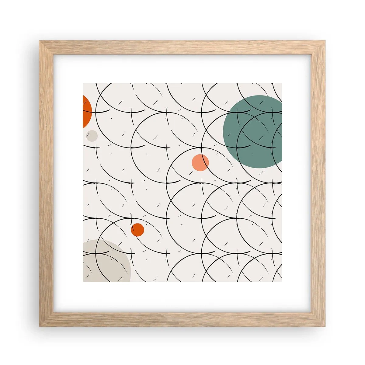 Poster in einem Rahmen aus heller Eiche - Im Pop-Art-Geist - 30x30 cm