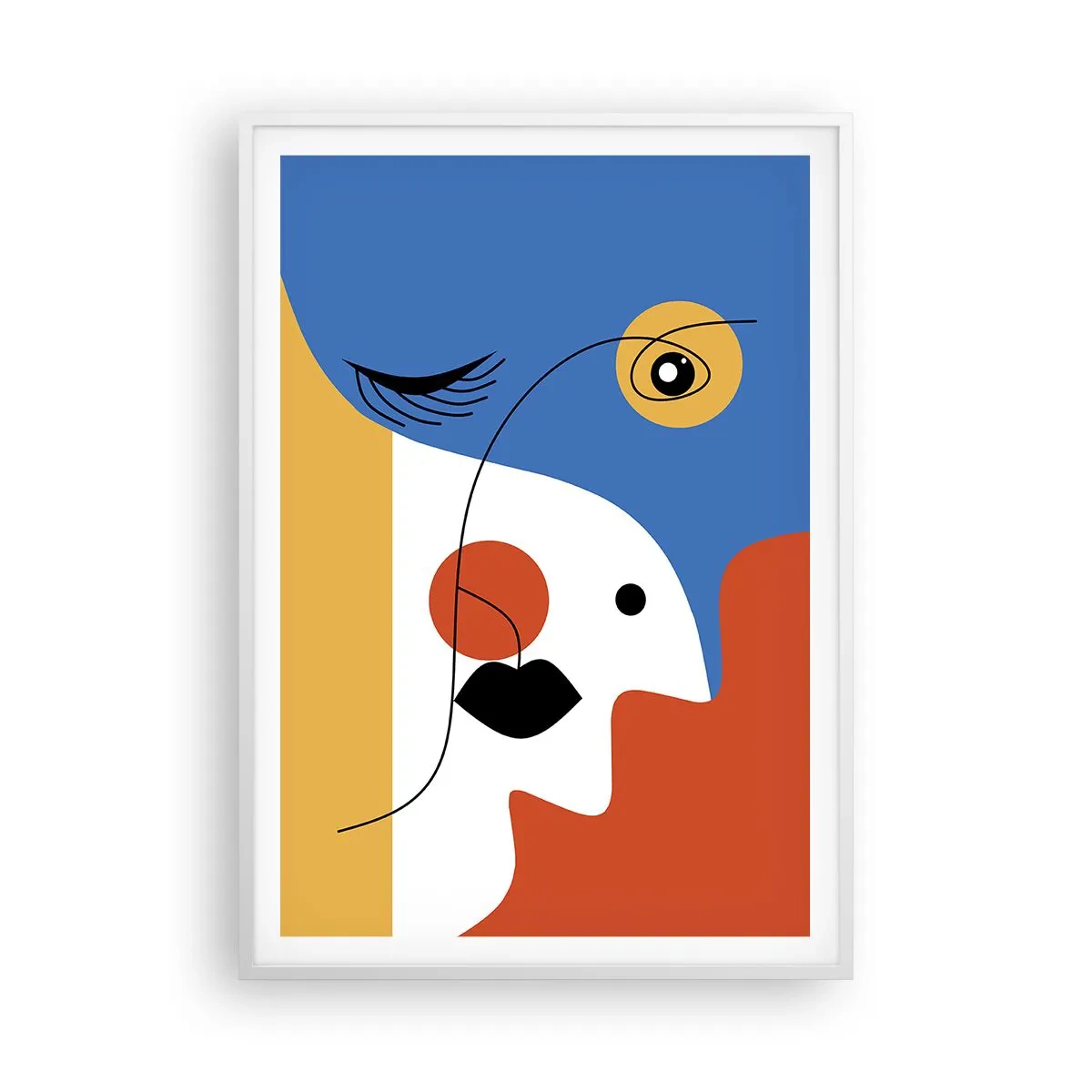 Poster in einem weißen Rahmen - Dekonstruiertes Porträt - 70x100 cm