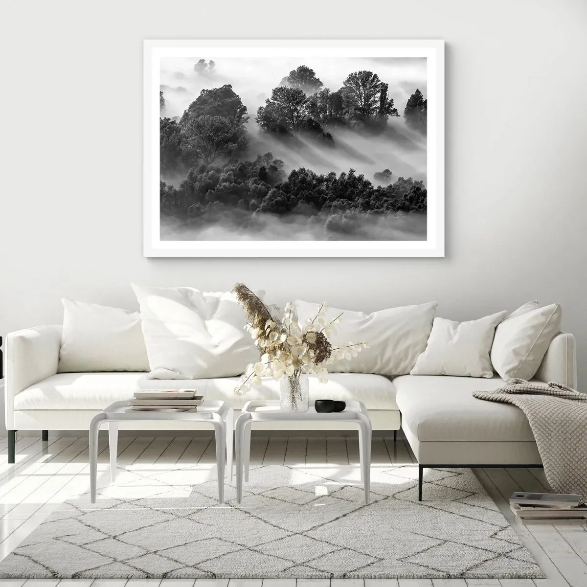 Poster in einem weißen Rahmen - Aufstehend aus dem Schlaf - 50x40 cm