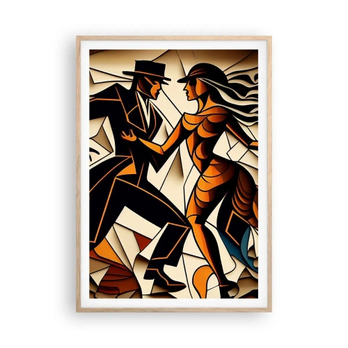 Poster in einem Rahmen aus heller Eiche - Tanz der Passion und Leidenschaft - 70x100 cm
