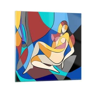 Glasbild - Bild auf glas - Kubistischer Akt - 40x40 cm