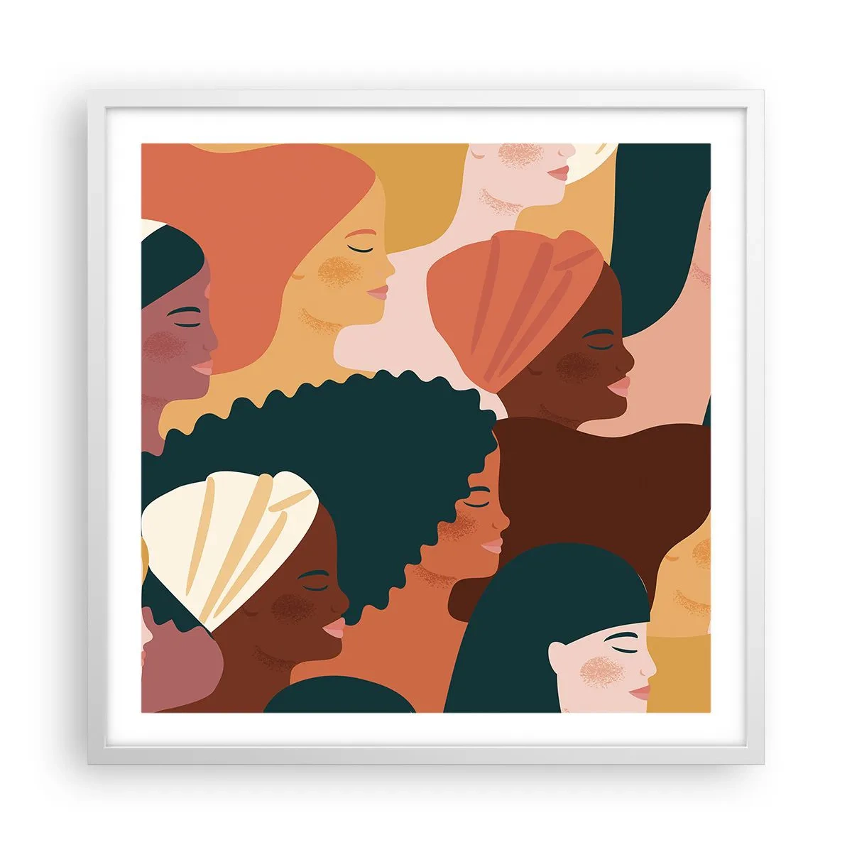 Poster in einem weißen Rahmen - Nur Weiblichkeit - 60x60 cm