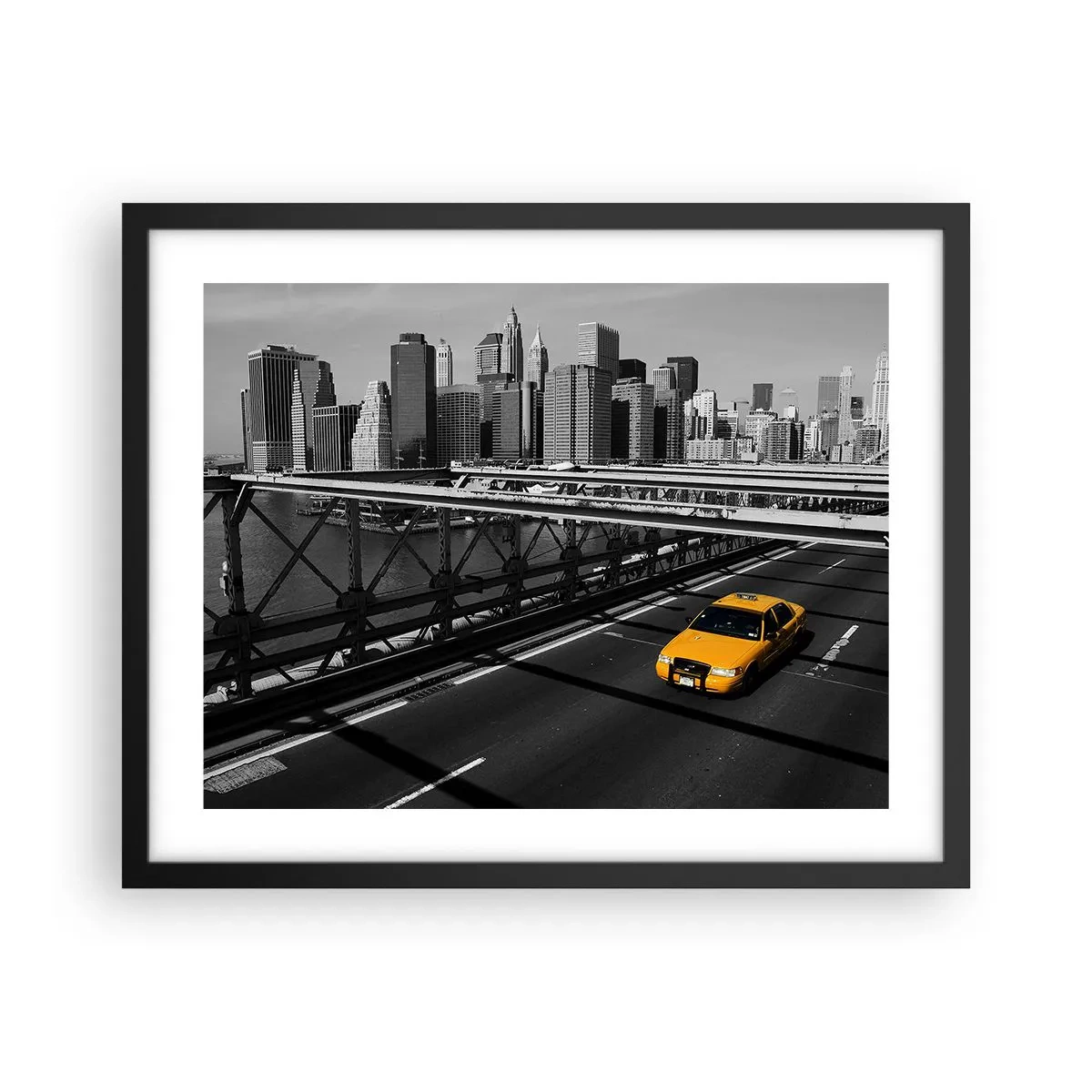 Poster in einem schwarzem Rahmen - Die Farbe einer Großstadt - 50x40 cm