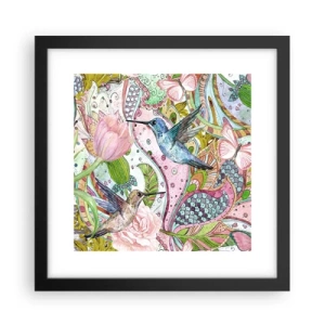 Poster in einem schwarzem Rahmen - Verstrickt in Weinreben - 30x30 cm