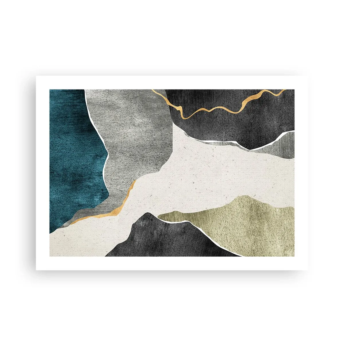 Poster - Mosaikkomposition mit Goldfaden - 70x50 cm