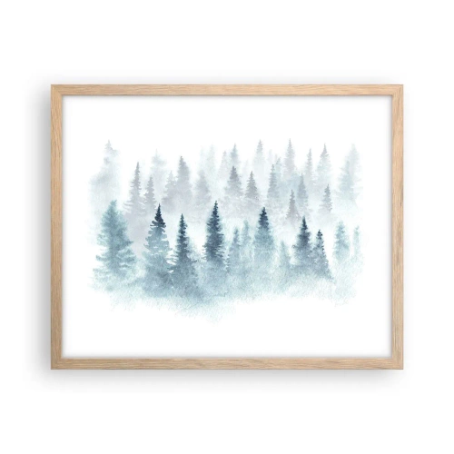 Poster in einem Rahmen aus heller Eiche - In Nebel gehüllt - 50x40 cm
