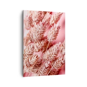 Bild auf Leinwand - Leinwandbild - Nahaufnahme der rosa gefärbten Ohren - 50x70cm - Eine Blumenkaskade in Rosa - Moderne Wanddekoration für Wohnzimmer und Schlafzimmer ARTTOR
