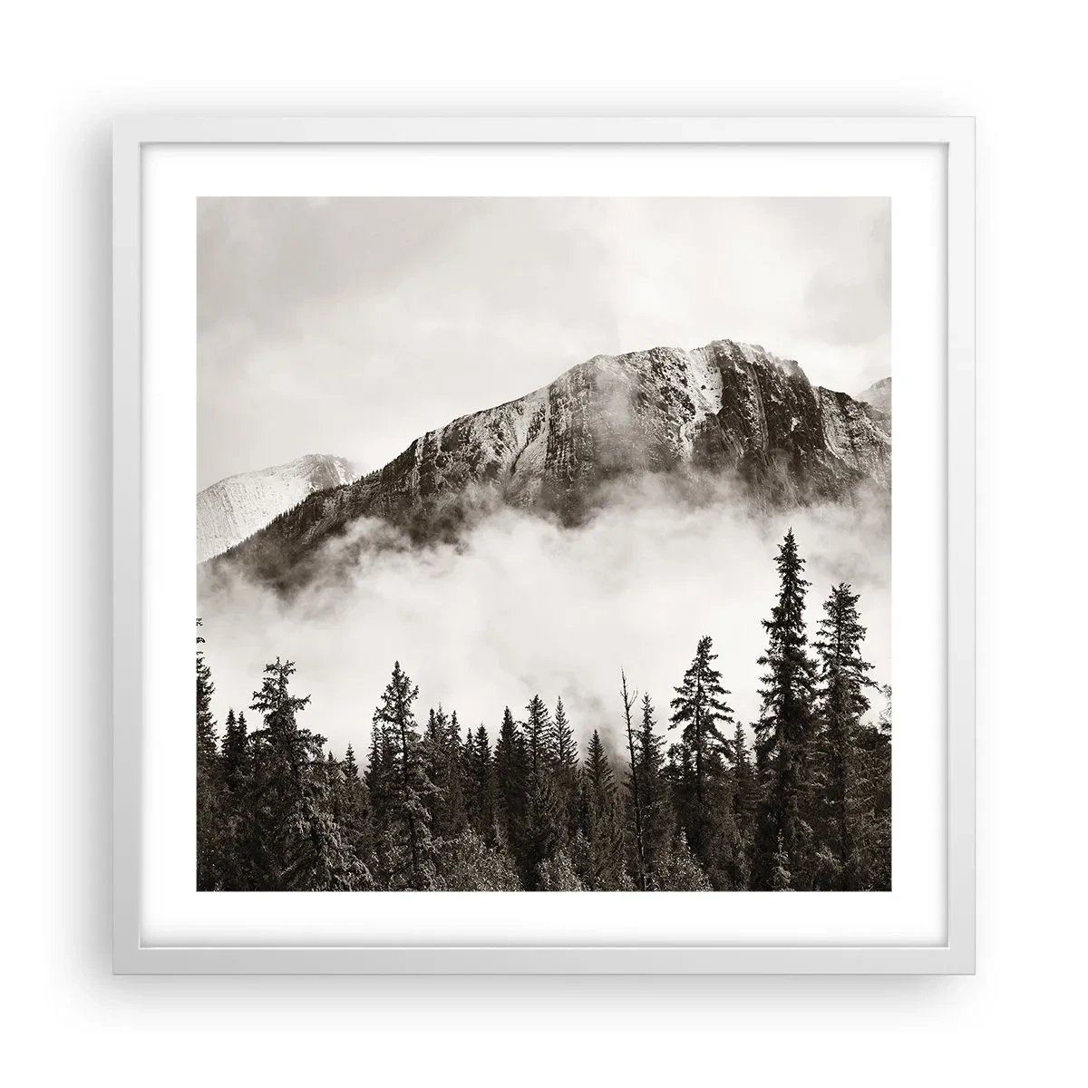 Poster in einem weißen Rahmen - Lineal aus Granit - 50x50 cm