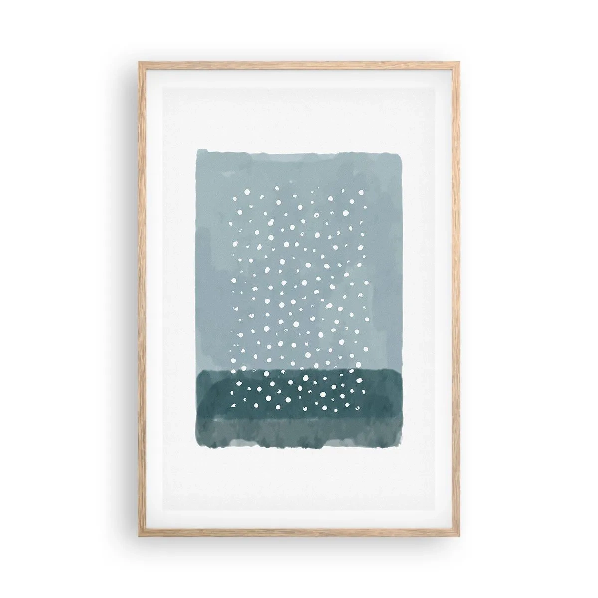 Poster in einem Rahmen aus heller Eiche - Auf Blau gewachsen - 61x91 cm