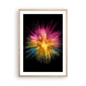 Poster in einem Rahmen aus heller Eiche - Die Geburt der Farben - 50x70 cm