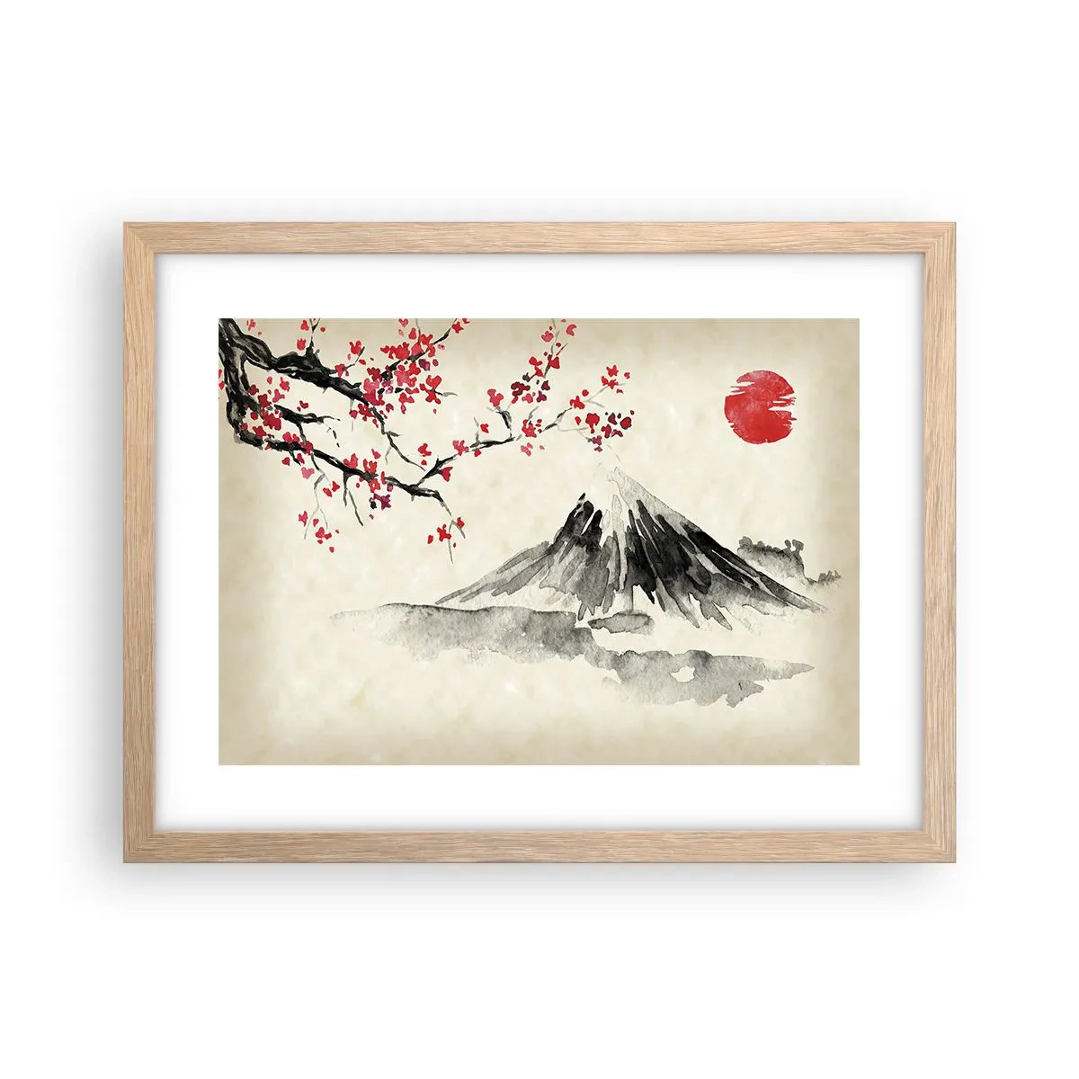 Poster in einem Rahmen aus heller Eiche - Liebe Japan - 40x30 cm