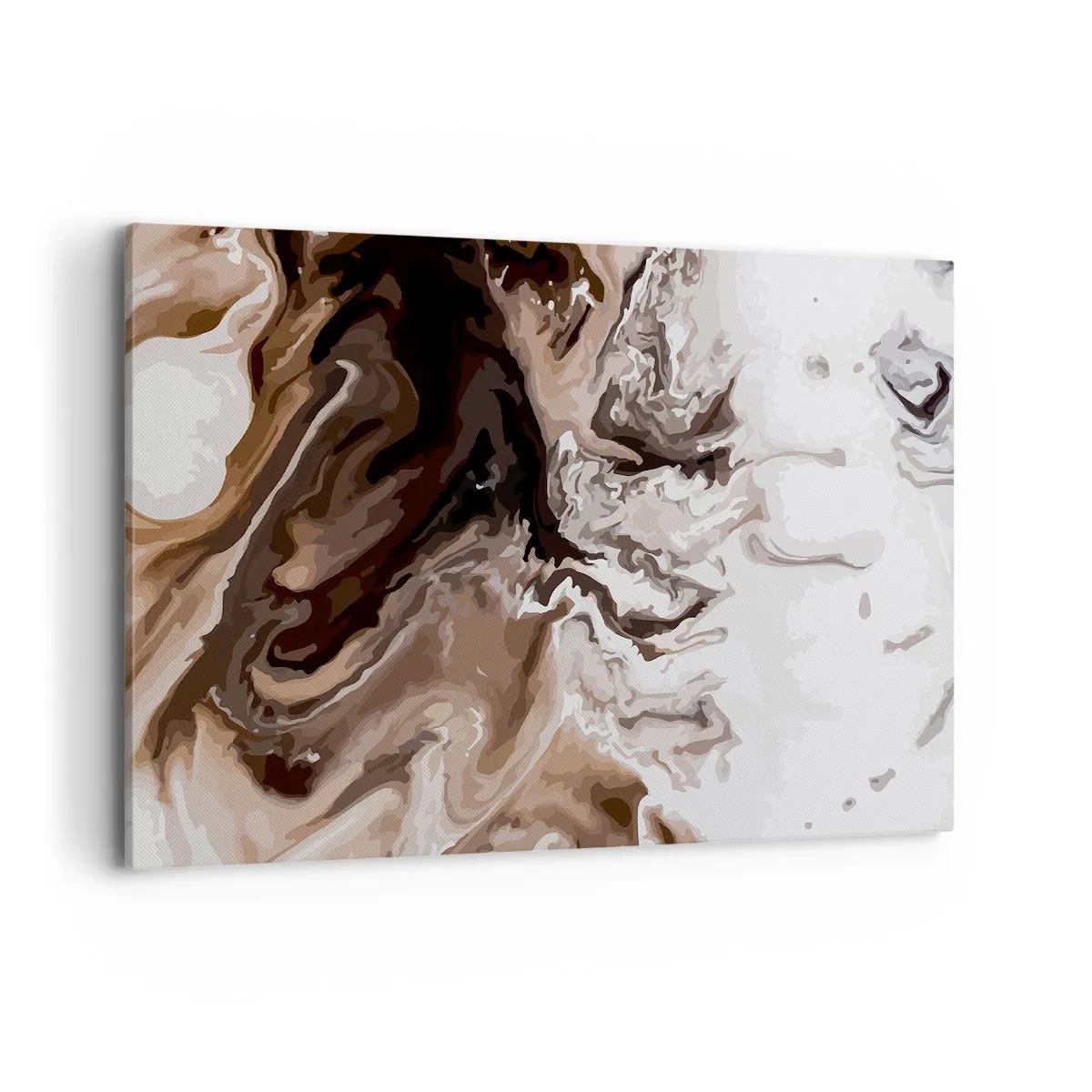 Bild auf Leinwand - Leinwandbild - Abstraktion in Brauntönen mit dynamischen Linien - 120x80cm - Farbkontrast - Moderne Wanddekoration für Wohnzimmer und Schlafzimmer ARTTOR