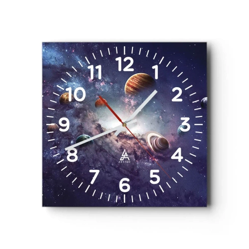 Wanduhr - Glasuhr - Solar-Tanz-System - 30x30 cm