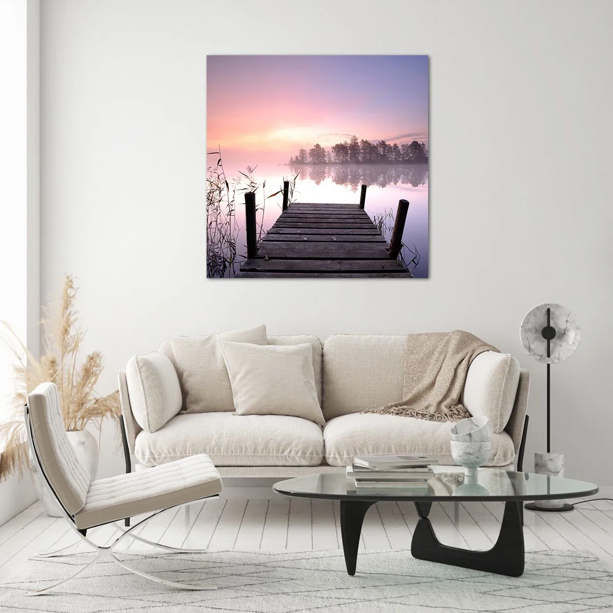 Glasbild - Bild auf glas - Aus dem lila Nebel ... - 70x70 cm