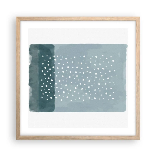 Poster in einem Rahmen aus heller Eiche - Auf Blau gewachsen - 50x50 cm