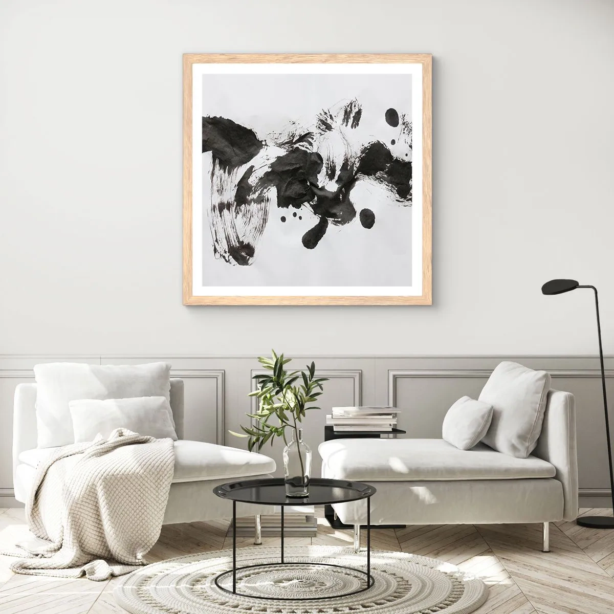 Poster in einem Rahmen aus heller Eiche - Obwohl das Wahnsinn ist, steckt darin eine Methode? - 40x40 cm