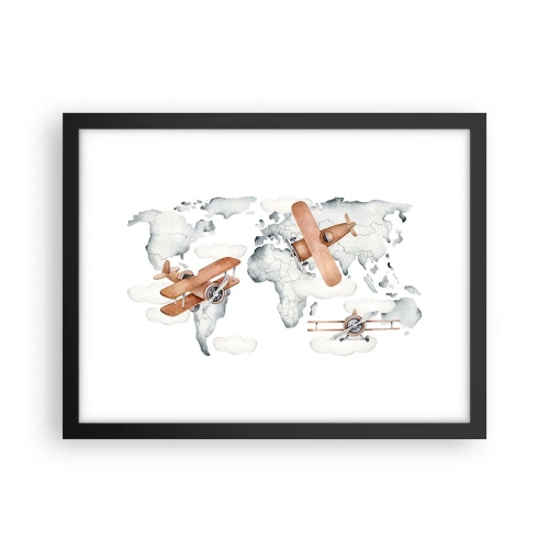 Poster in einem schwarzem Rahmen - Im Pioniergeist - 40x30 cm