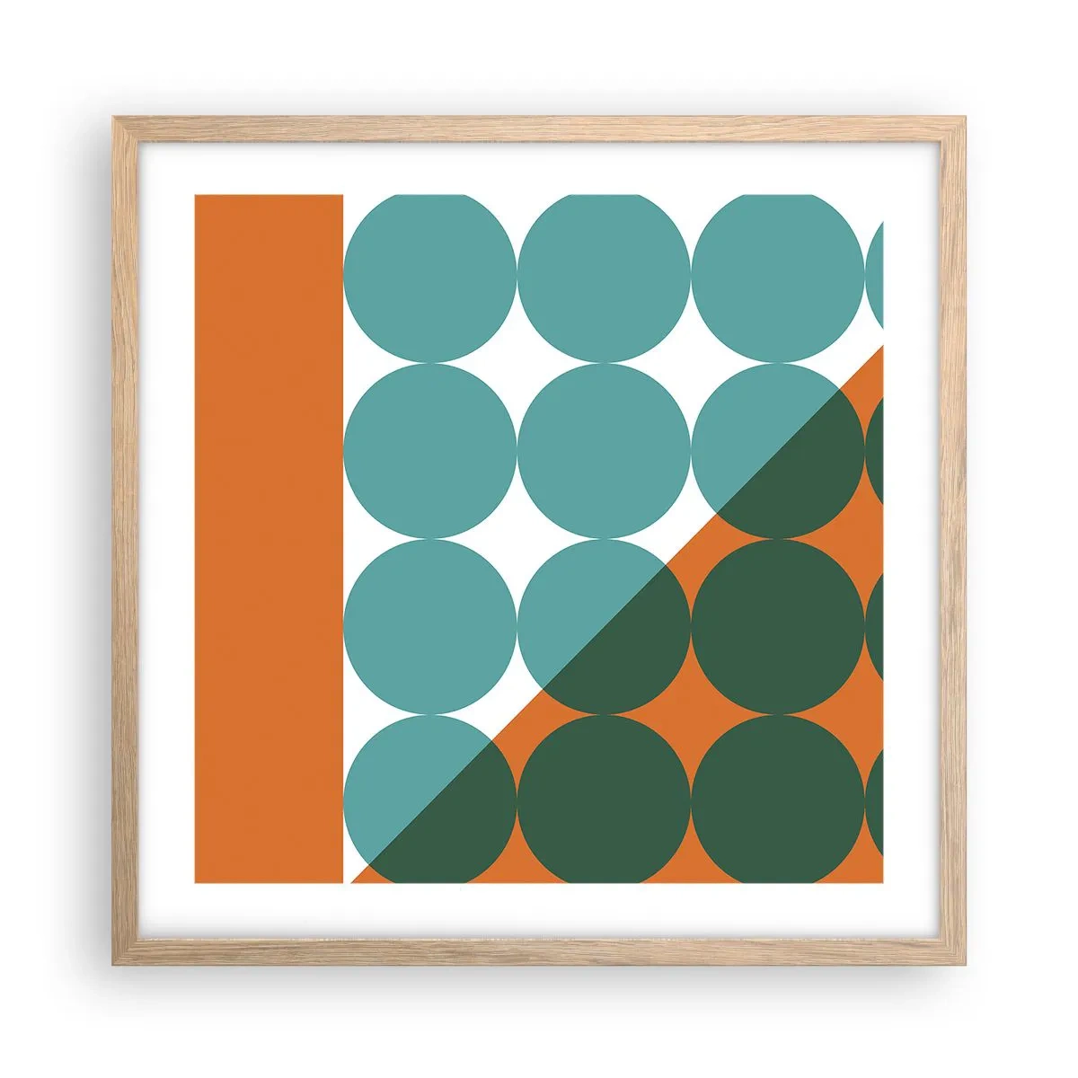 Poster in einem Rahmen aus heller Eiche - Nach oben und schräg - 50x50 cm