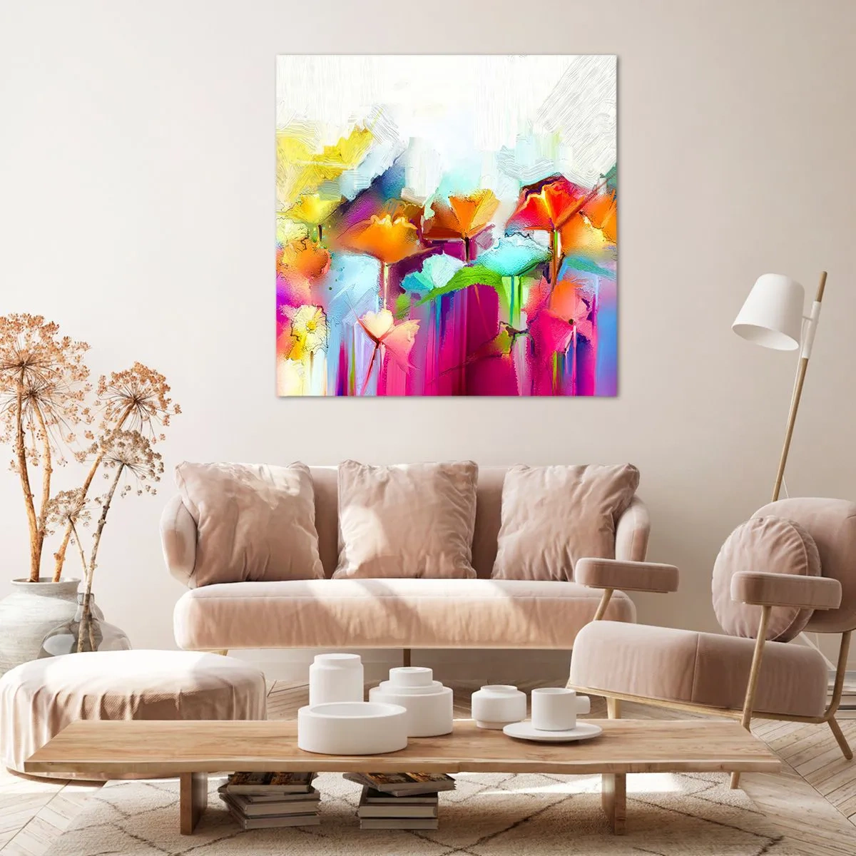 Bild auf Leinwand - Leinwandbild - Der Regenbogen ist aufgeblüht - 30x30 cm