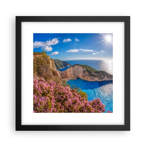 Poster in einem schwarzem Rahmen - Mein toller Griechenlandurlaub - 30x30 cm