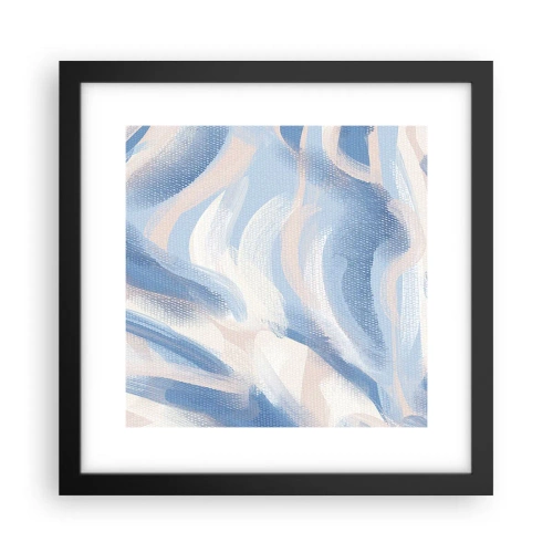 Poster in einem schwarzem Rahmen - Blaue Wellen - 30x30 cm