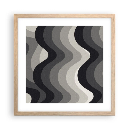 Poster in einem Rahmen aus heller Eiche - Eine Welle nach der anderen - 40x40 cm