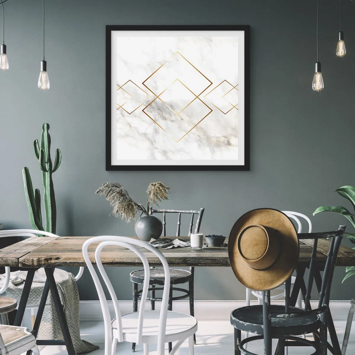 Poster in einem schwarzem Rahmen - Ein Blick in die Unendlichkeit - 30x30 cm
