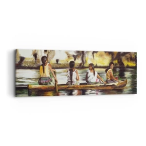 Bild auf Leinwand - Leinwandbild - In einem polynesischen Paradies - 90x30 cm