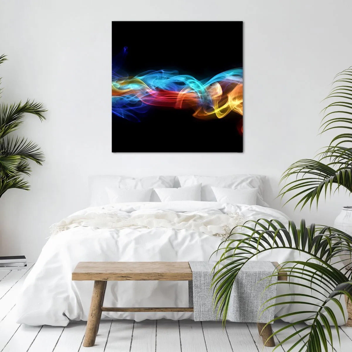 Bild auf Leinwand - Leinwandbild - Regenbogentanz der Nebel - 50x50 cm
