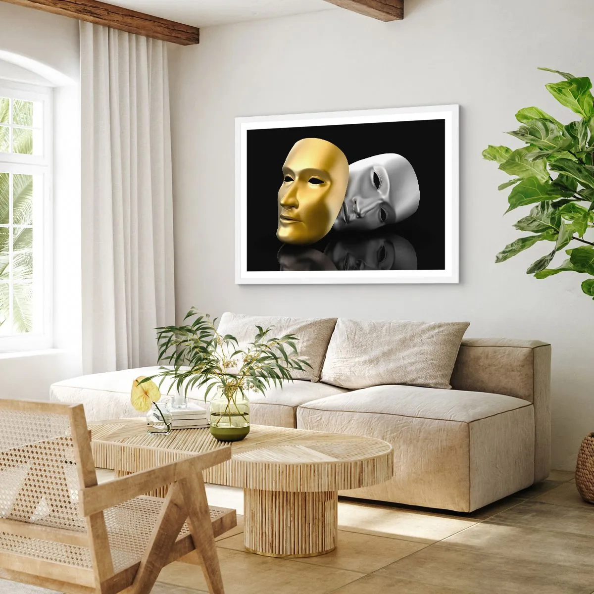 Poster in einem weißen Rahmen - Das Leben ist wie ein Theater - 70x50 cm