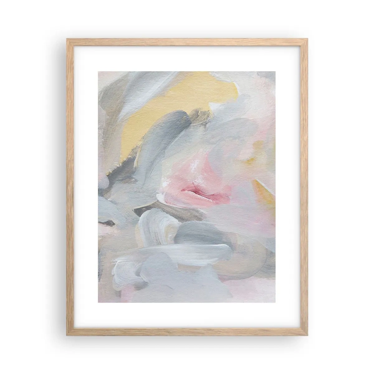 Poster in einem Rahmen aus heller Eiche - In einer Pastellwelt - 40x50 cm