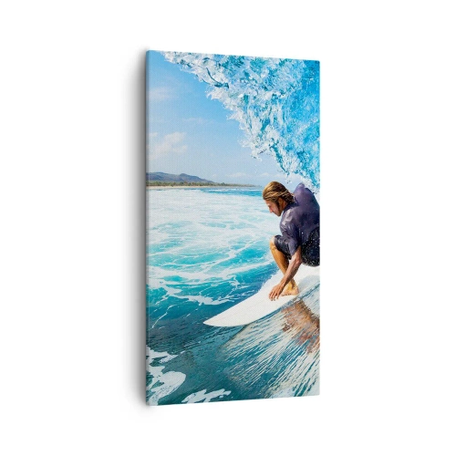 Bild auf Leinwand - Leinwandbild - Tanzen mit den Wellen - 55x100 cm