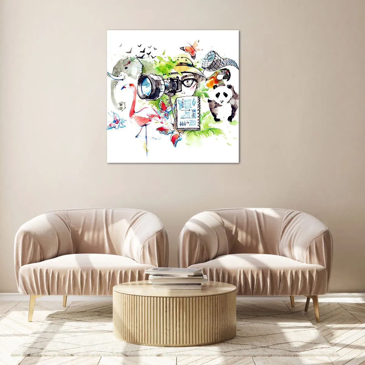 Glasbild - Bild auf glas - In der Linse eines Reisenden - 50x50 cm