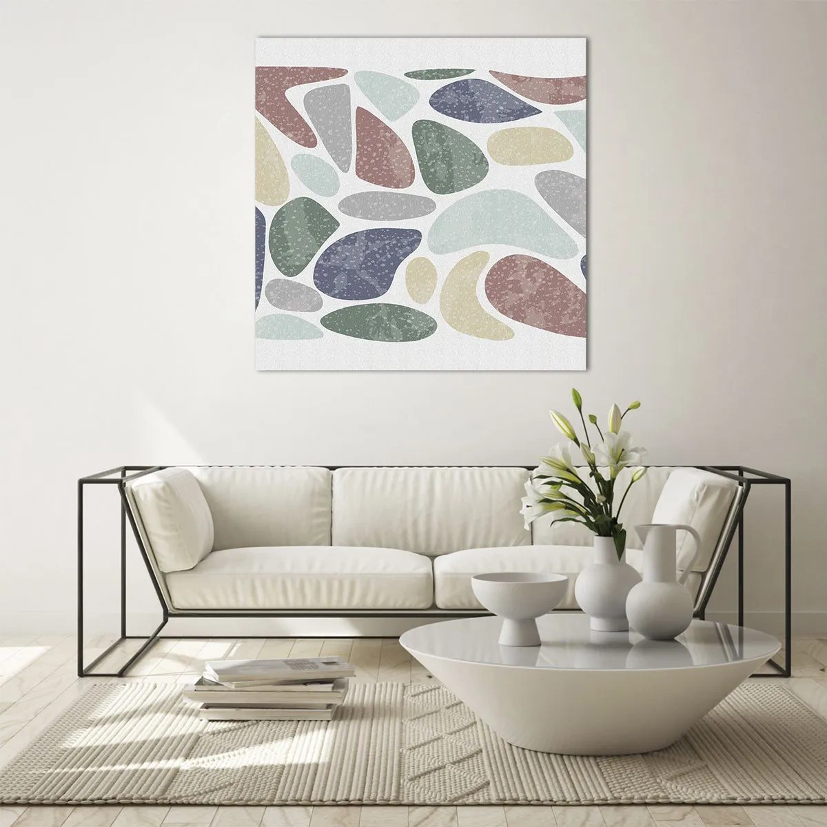 Glasbild - Bild auf glas - Mosaik aus pulverförmigen Farben - 40x40 cm
