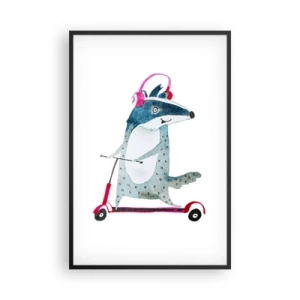 Poster in einem schwarzem Rahmen - Dachsfreude - 61x91 cm