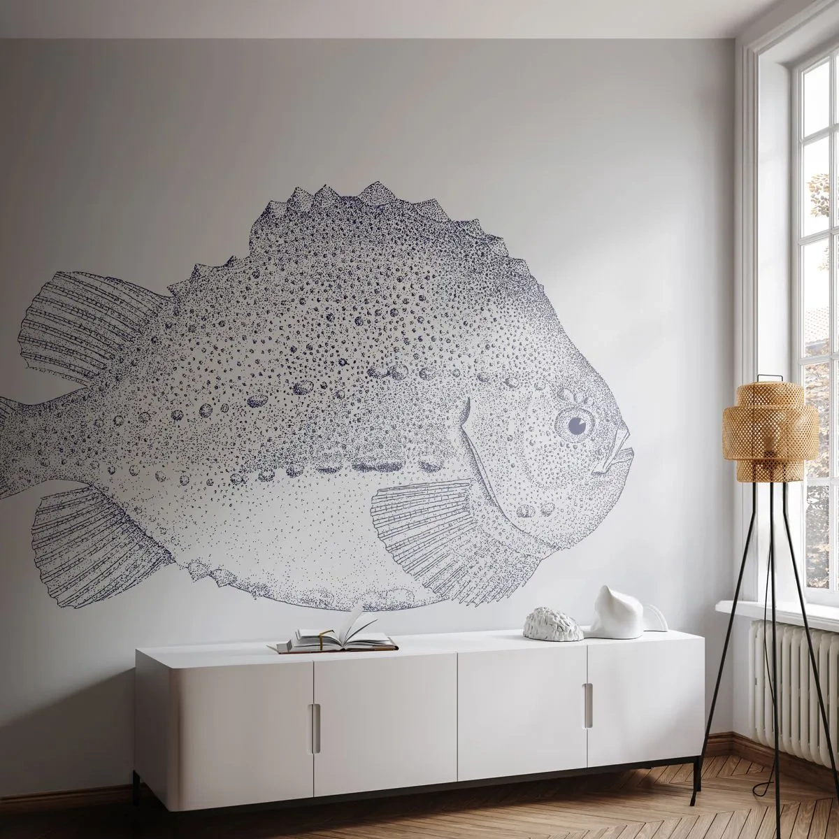 Fototapete Premium Sand - Für das Album des Naturforschers - Fisch, Maritim, Ozean - 100x70 cm