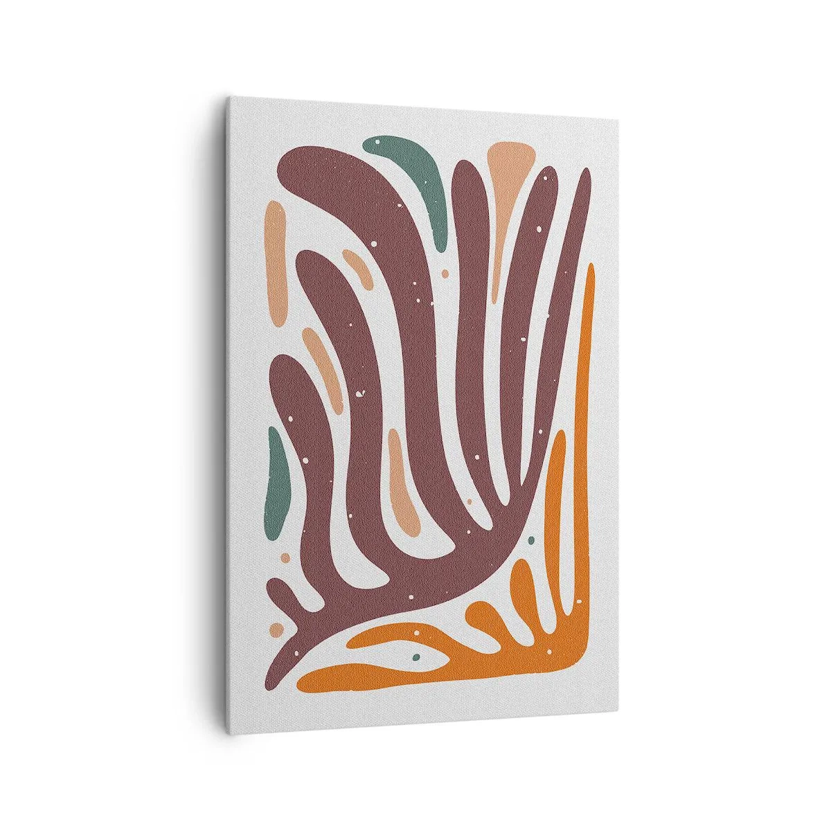Bild auf Leinwand - Leinwandbild - Organisches Muster mit strahlenden Linien in warmen Farbtönen - 70x100cm - Strahlende organische Komposition - Moderne Wanddekoration für Wohnzimmer und Schlafzimmer ARTTOR