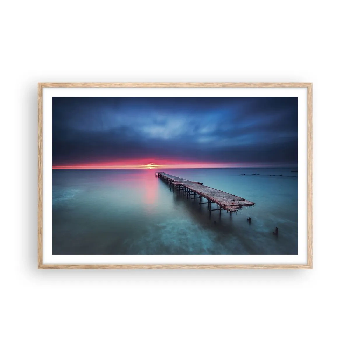 Poster in einem Rahmen aus heller Eiche - Zwischen Himmel und Erde - 91x61 cm
